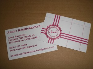 Visitenkarten Anni's Köstlichkeiten im Glas