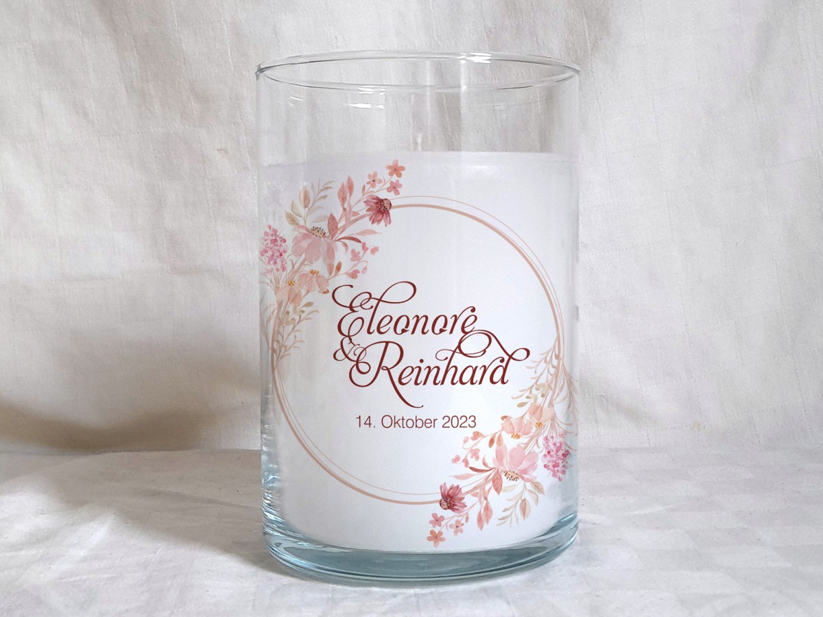 Hochzeitskerze im Glas